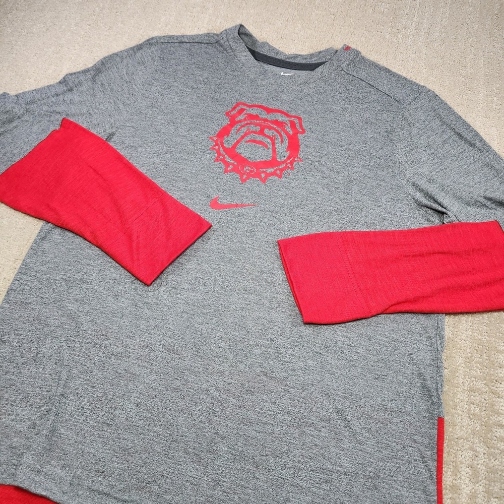 Georgia‎ Bulldogs Shirt Men Large Nike On Field Sideline Vented Gray Engineered